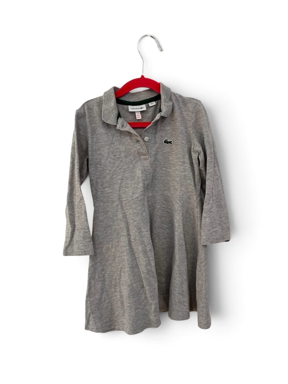 Lacoste Grey Polo Tunic Dress with Croc Patch